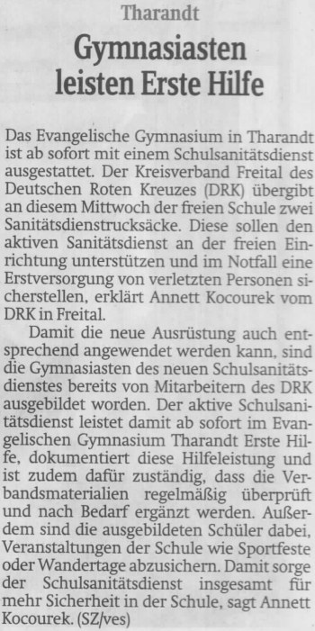 Schulsanitätsdienst